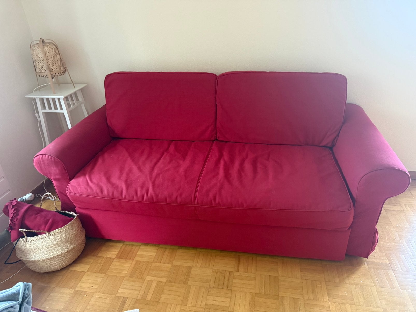 Canapé convertible IKEA BACKABRO 2 places – rouge, Enlèvement, Utilisé