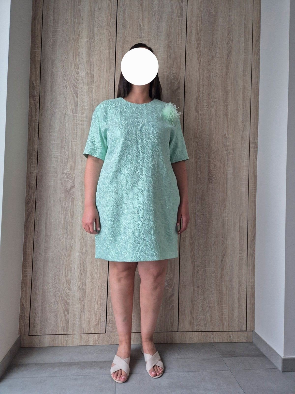 Linea Raffaelli feestjurk 44 muntgroen, Kleding | Dames, Gelegenheidskleding, Overige typen, Linea raffaelli, Maat 42/44 (L), Ophalen of Verzenden