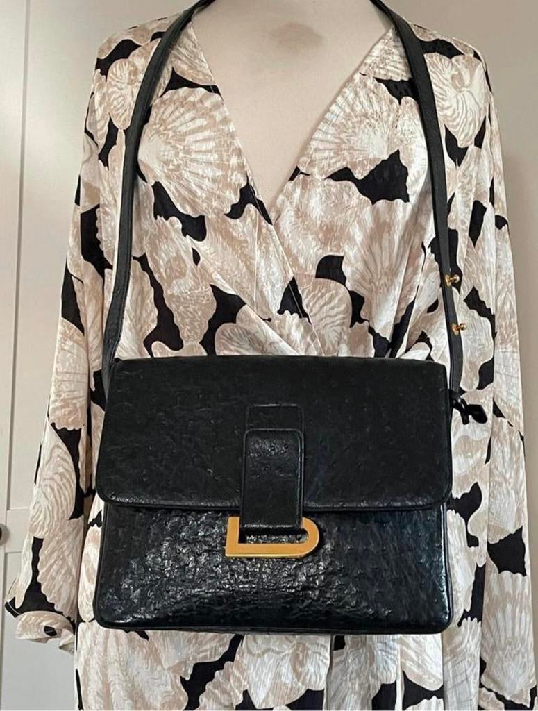 Delvaux Le Poirier Ostrich, Ophalen of Verzenden, Zo goed als nieuw