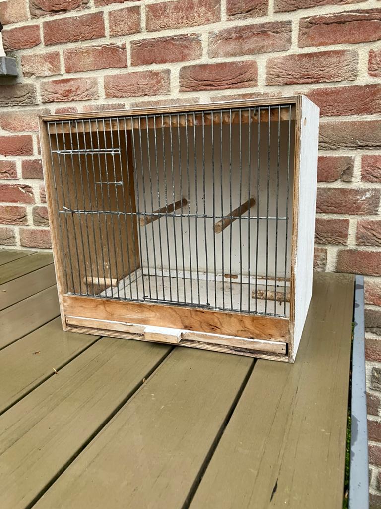 HOUTEN VOGELKOOI/VERVOERSKOOI NU 15 EURO, Enlèvement, Comme neuf, Bois, Cage à oiseaux