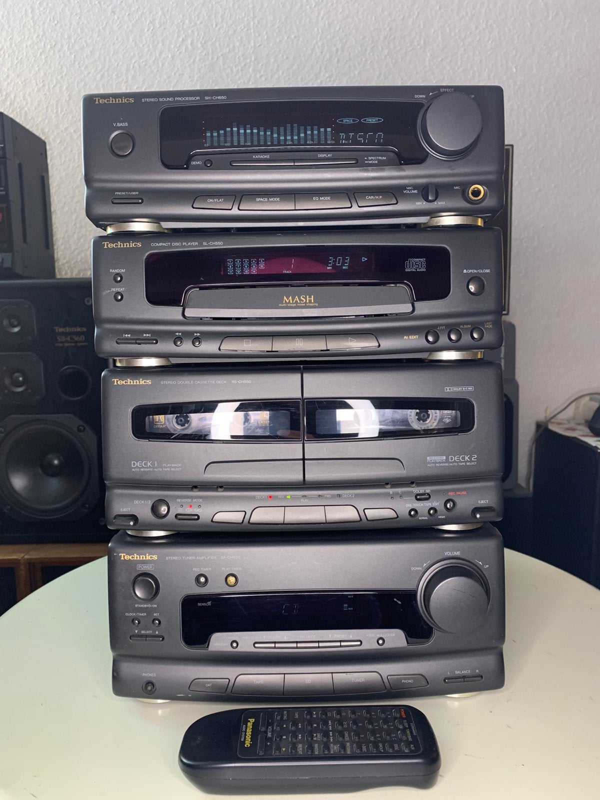 Technics Hi-Fi keten met Speakers en Afstandsbediening, Ophalen, Zo goed als nieuw, Cassettedeck
