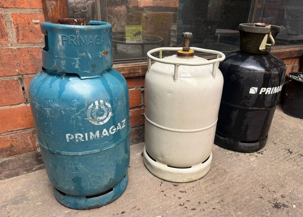 3 Gasflessen / Propaanflessen Primagaz, Ophalen, Zo goed als nieuw