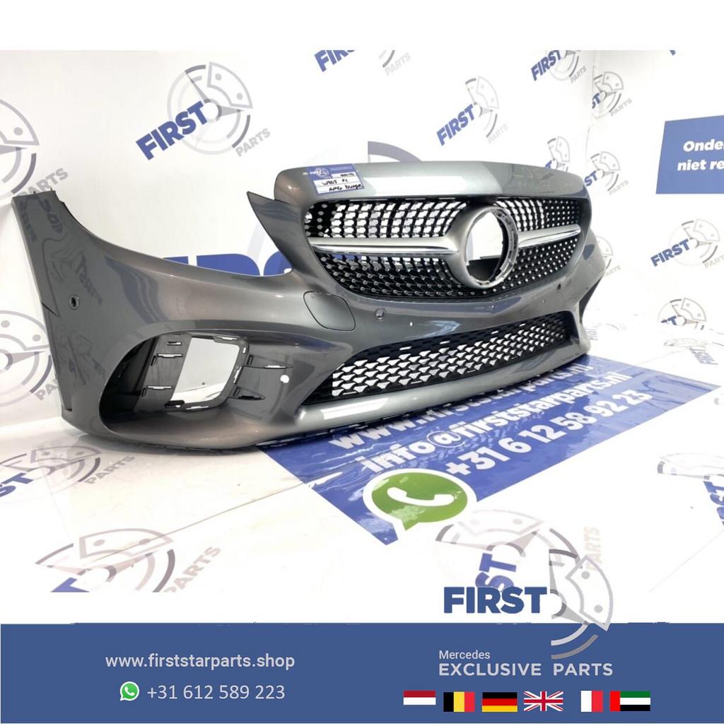 W205 Facelift AMG Voorbumper + diamond gril 2019 Mercedes C, Utilisé, -, Avant, -