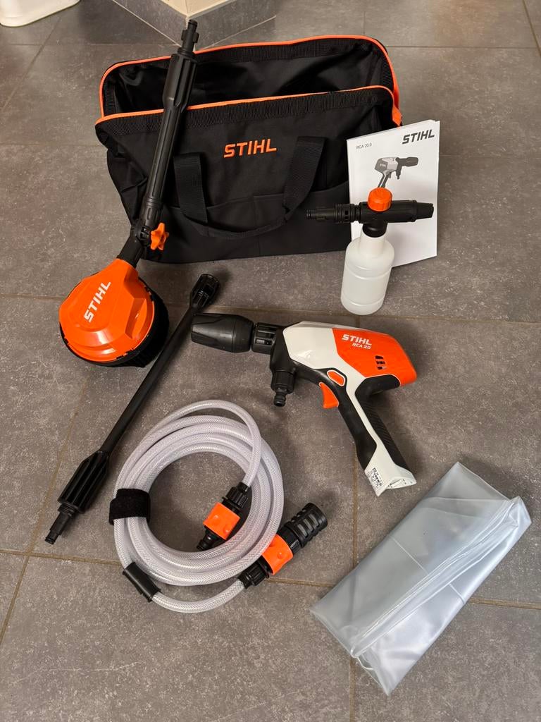 Stihl hoge drukreiniger op accu, incl roterende wasborstel., Ophalen, Nieuw, Accu