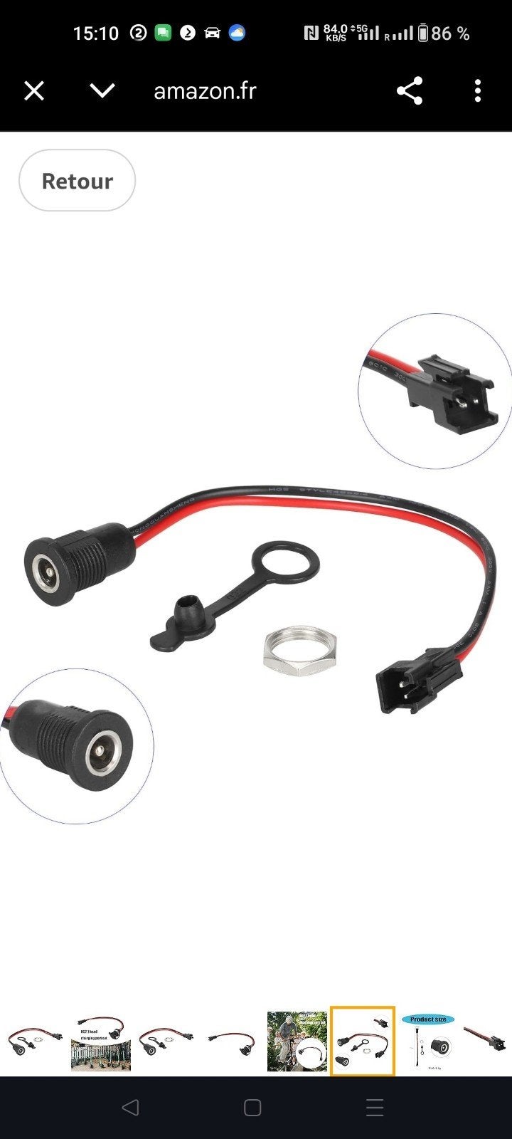 connecteur d'alimentation trottinette vélo électrique, Enlèvement ou Envoi, Comme neuf