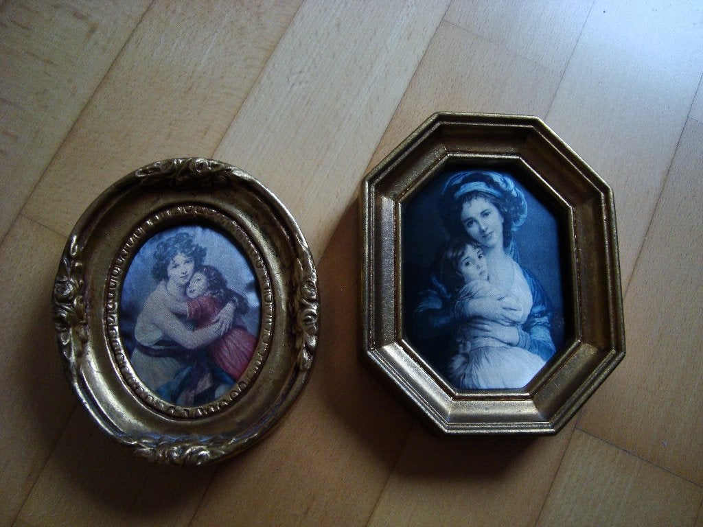 2 cadres médaillons, Maison & Meubles, Enlèvement, Utilisé, Bois, Autres types