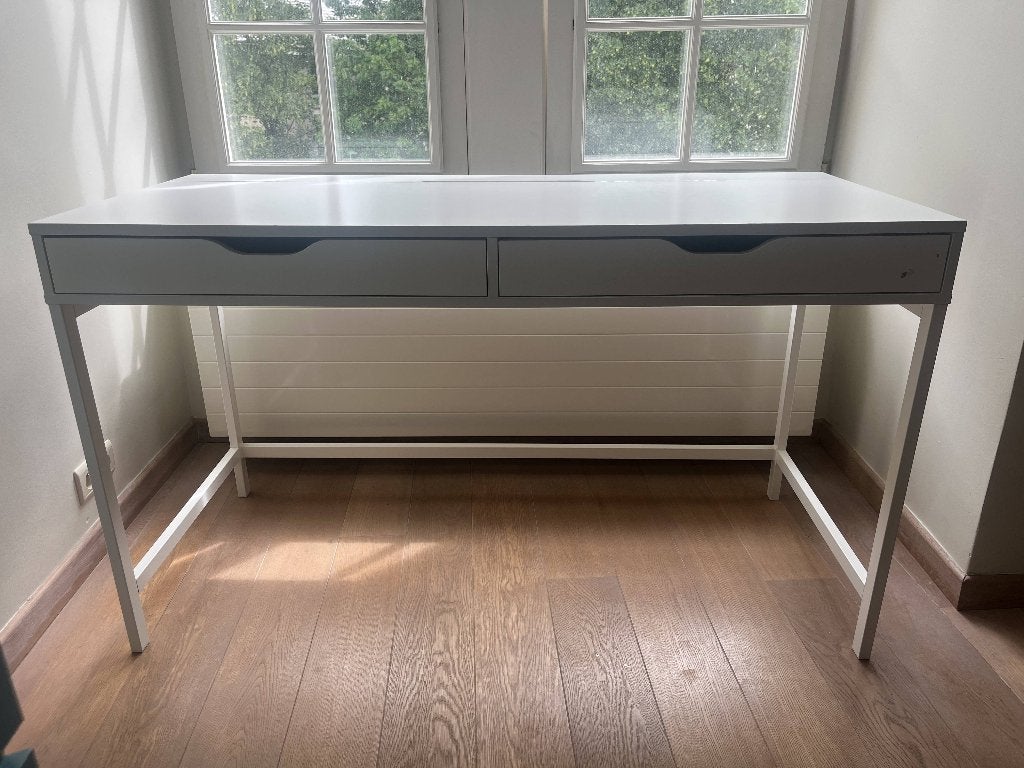 Alex IKEA bureau, Huis en Inrichting, Bureaus, Gebruikt, Computerbureau, IKEA, Modern, Metaal, Wit, Demontabel, Kabelgoot, Met lades