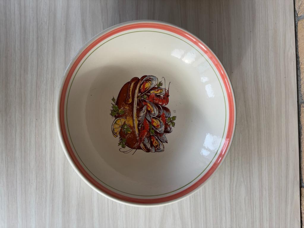 7 delig mosselservies TERNANA Italy, Ophalen, Keramiek, Zo goed als nieuw, Bord(en)