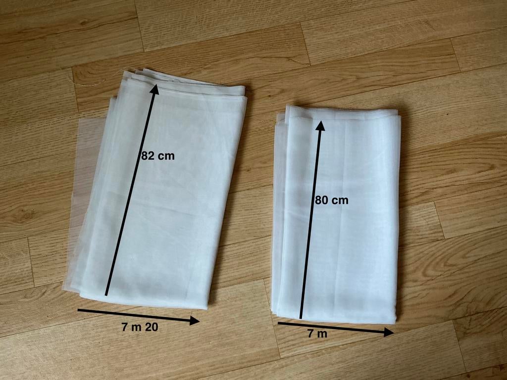 Stof voor glasgordijnen, Ophalen, Wit, Nieuw, 200 cm of meer