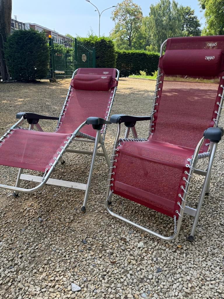 2 sièges de jardin, vacances (crespo), Jardin & Terrasse, Enlèvement ou Envoi, Utilisé, Aluminium, Pliant