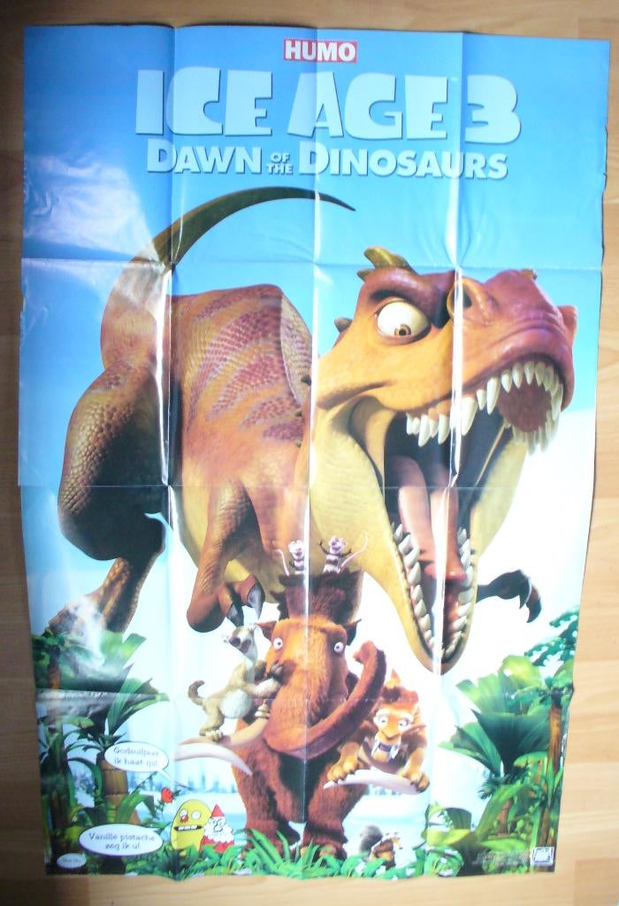 ICE AGE - DUBBELE GROTE POSTER uit HUMO, Rechthoekig Staand, Ophalen of Verzenden, Zo goed als nieuw, A1 t/m A3