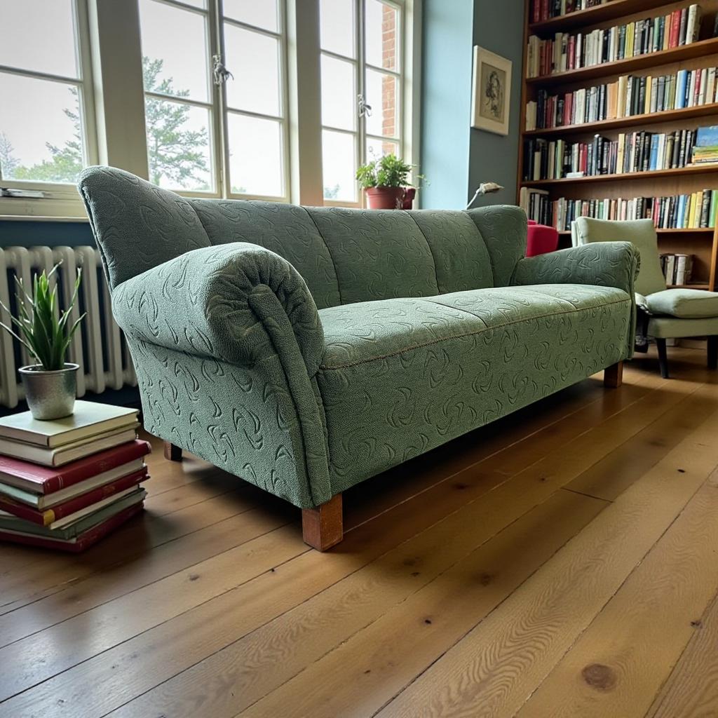 Siège/canapé/sofa vintage vert de mer, Enlèvement ou Envoi