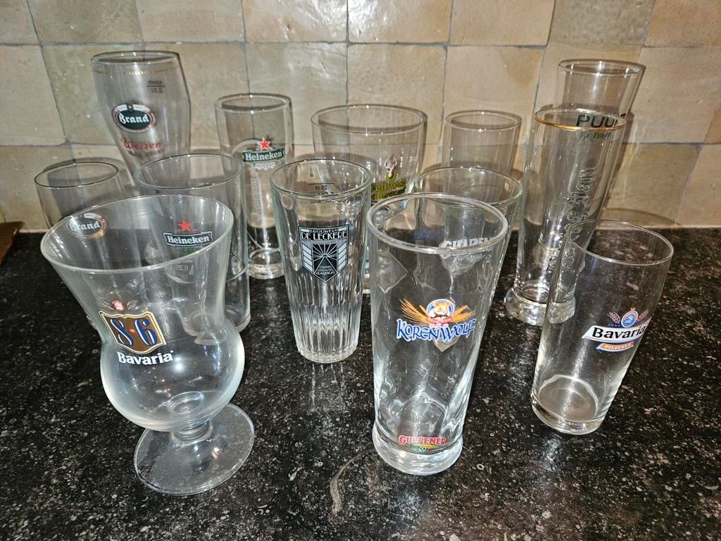 13 verres à bière (lot de bières hollandaises), Enlèvement, Comme neuf