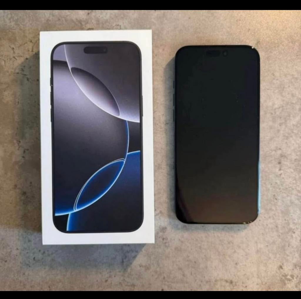 Iphone 16 pro max noir titane avec facture et garantie, Gris, IPhone 16 Pro Max, Comme neuf, Enlèvement