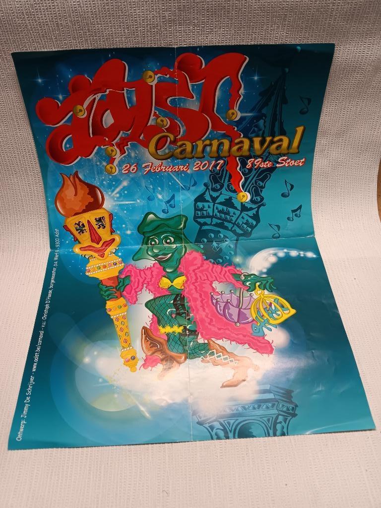 Carnaval affiche Aalst 2017 middelmaat model Oilsjt, Ophalen of Verzenden, Gebruikt, Reclame