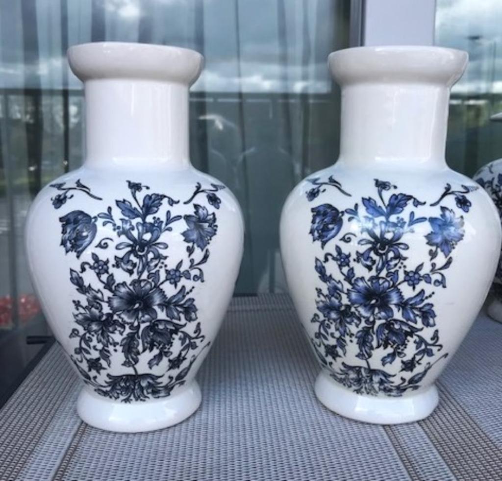 Delft Vazen Schouwgarnituur  Vintage 😍💑🤗👌, Ophalen of Verzenden