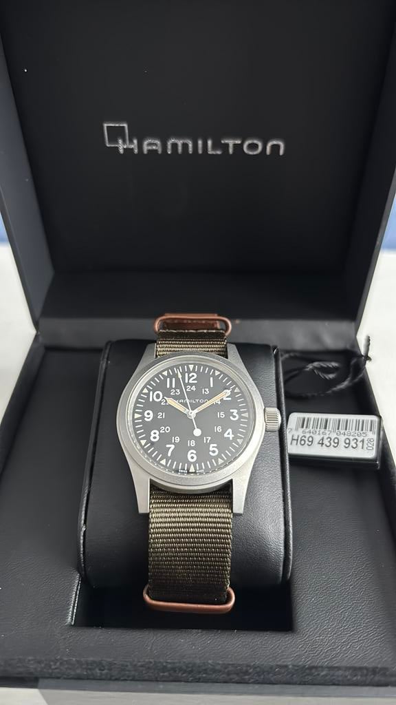 Hamilton Khaki Field Mechanical, Enlèvement ou Envoi, État, Comme neuf, Noir