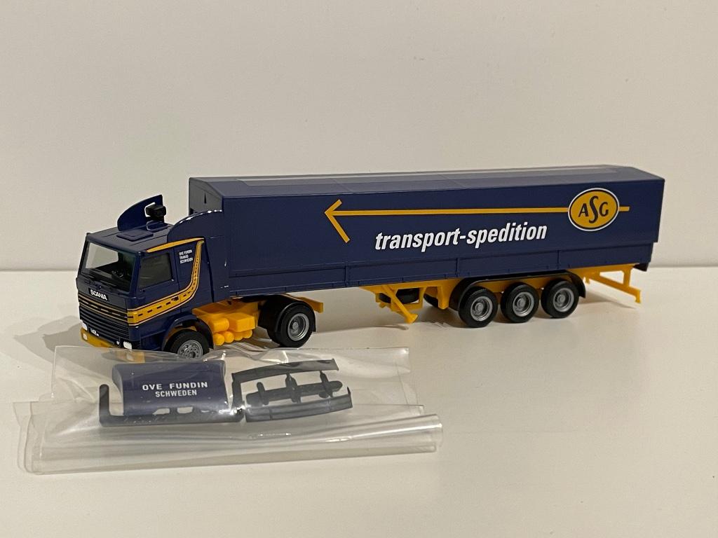 Herpa Scania 142M  ASG 1/87, Hobby & Loisirs créatifs, Voitures miniatures | 1:87, Comme neuf, Bus ou Camion, Herpa, Enlèvement ou Envoi
