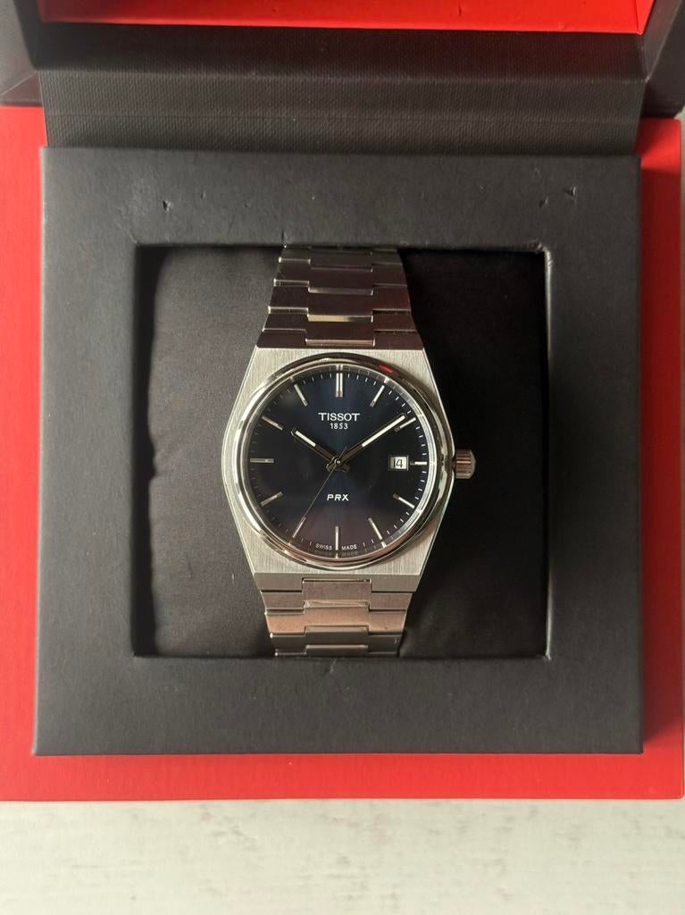 Tissot PRX Quartz 40mm - Bleu, Bijoux, Sacs & Beauté, Enlèvement ou Envoi, Comme neuf