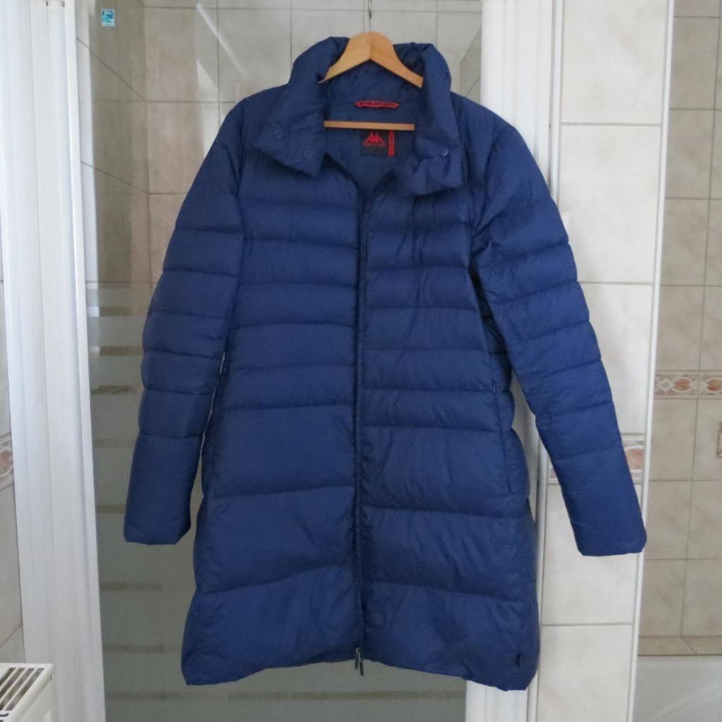 Lange mantel, lange donsjas, winterjas ”Kappa”, Ophalen of Verzenden, Zo goed als nieuw, Blauw
