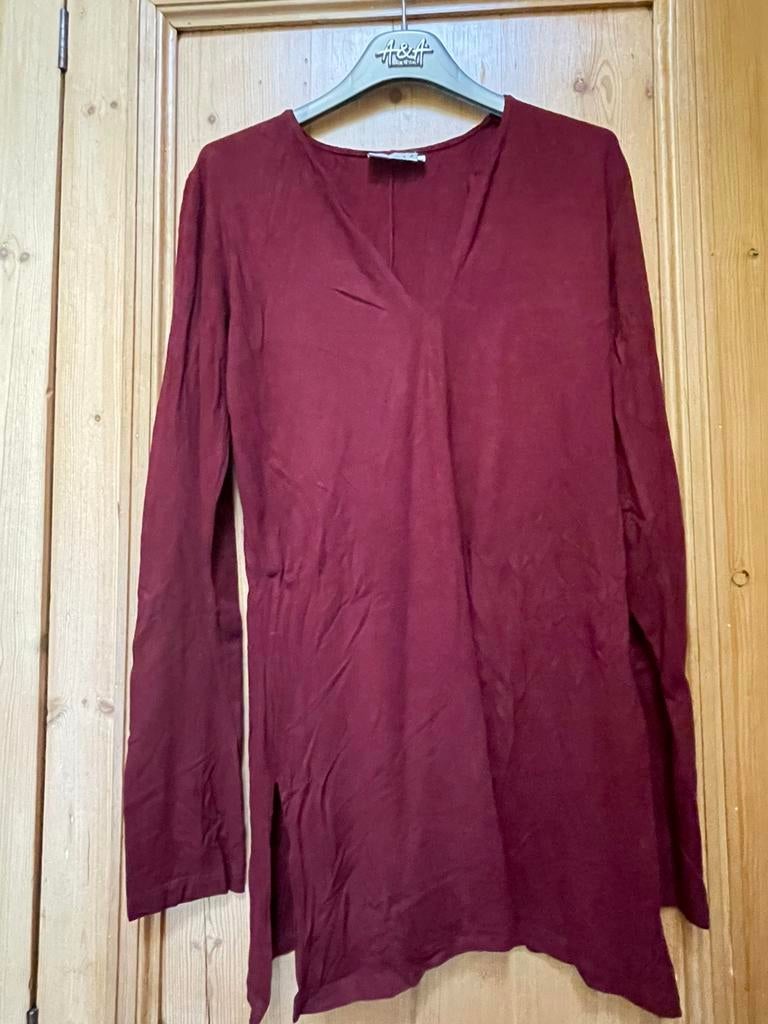 Wijnrode blouse/ tuniek L, Ophalen of Verzenden, Zo goed als nieuw, Maat 42/44 (L)