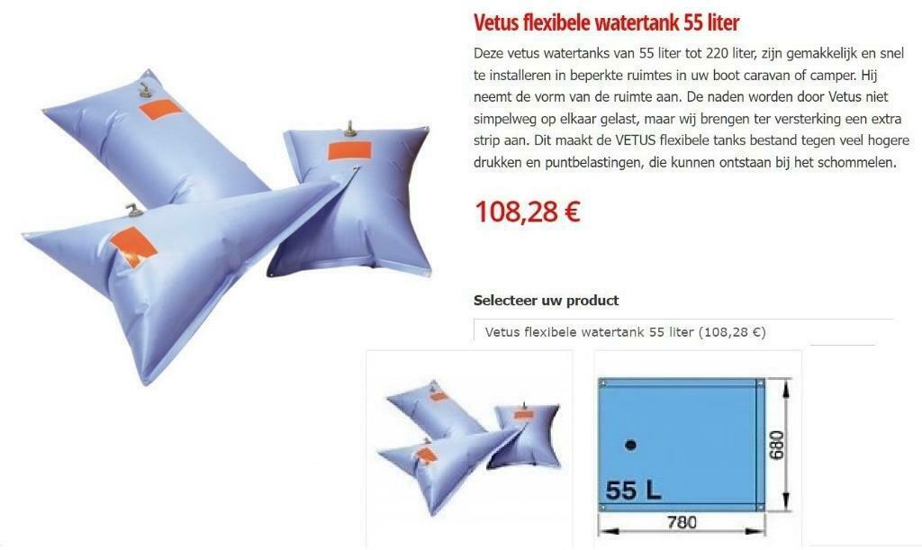 Vetus flexibele drinkwatertank 55 L, Enlèvement, Neuf, Cuisine et Sanitaires