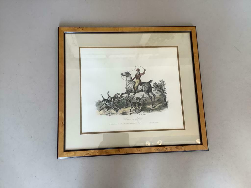 Antieke print : chiens en defaut .Printed in Parijs by Jazet, Ophalen