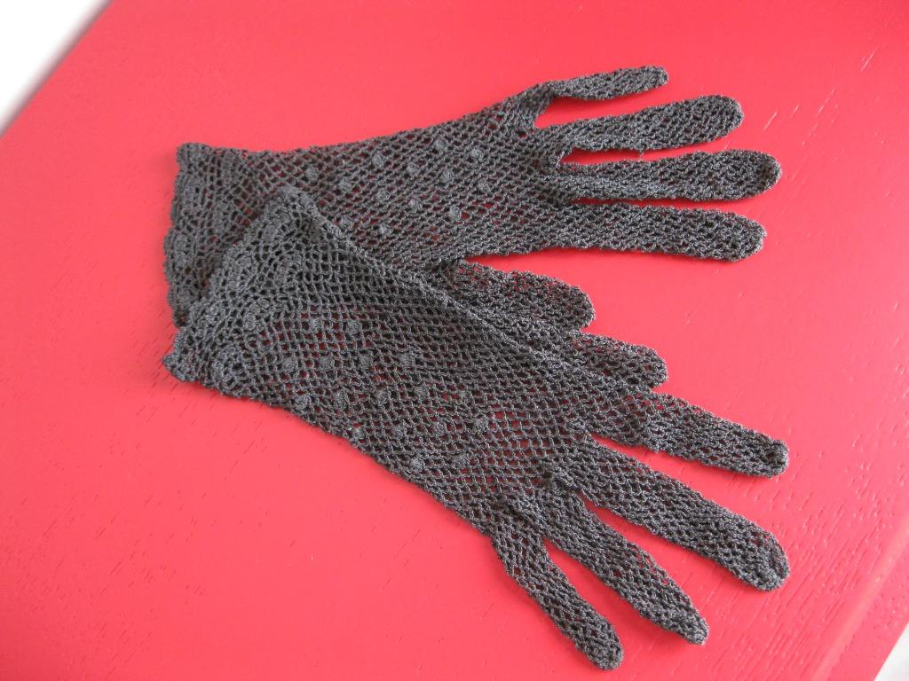 handschoenen-elastische kant-jaren 70-VINTAGE-NIEUWSTAAT, Antiek en Kunst, Ophalen of Verzenden, Dames