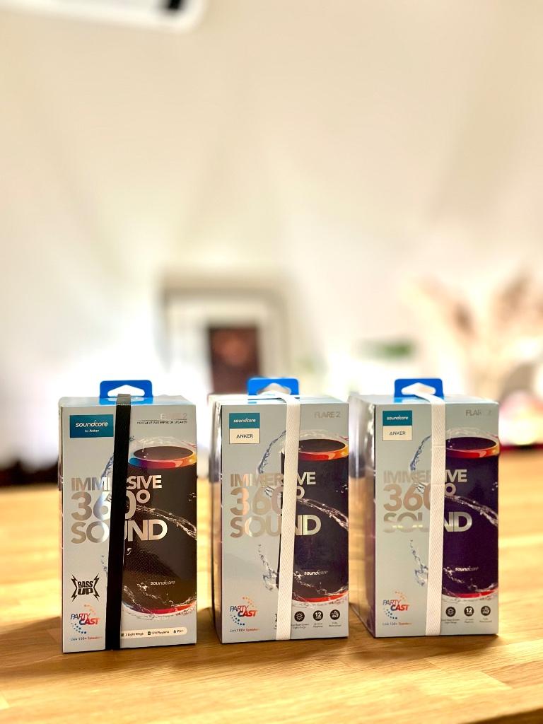 4 Anker Soundcore Flare II 360 bluetooth speakers met LED, Enlèvement ou Envoi, Neuf, Autres types, Autres marques