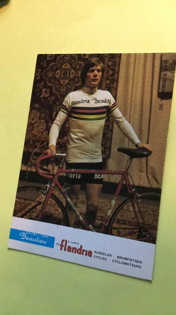 wielerkaart 1972  team flandria beaulieu  eric de vlaeminck, Envoi, Comme neuf