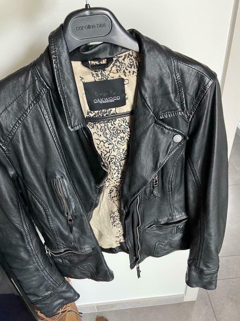 Lederen vest Oakwood M, Maat 38/40 (M), Zwart, Ophalen of Verzenden, Zo goed als nieuw