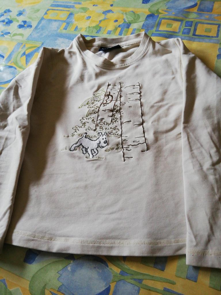 Sweat-shirt Tintin couleur crème. Taille 10 ans., Enlèvement ou Envoi, Comme neuf
