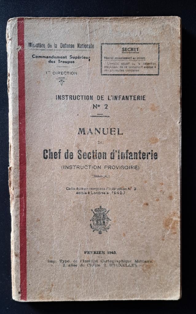 Afdelingschef infanterie van ABBL Vat Fus Manuel 1945, Ophalen of Verzenden