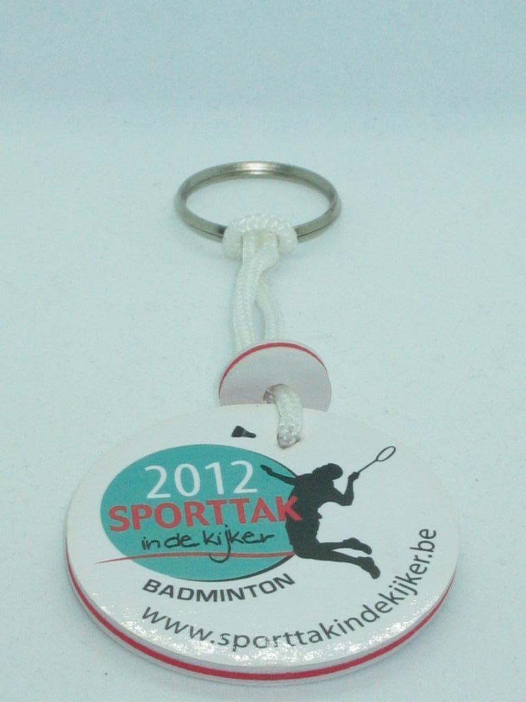 Sleutelhanger Bloso - Badmington - 2012, Verzamelen, Ophalen of Verzenden, Gebruikt, Sport