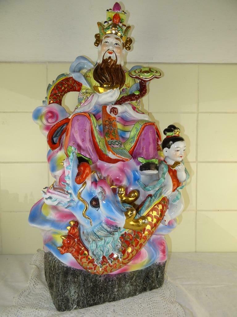Grande statue bouddha dorée Chine statue sacrificielle 69cm, Enlèvement ou Envoi, Comme neuf, Onbekend, Nvt