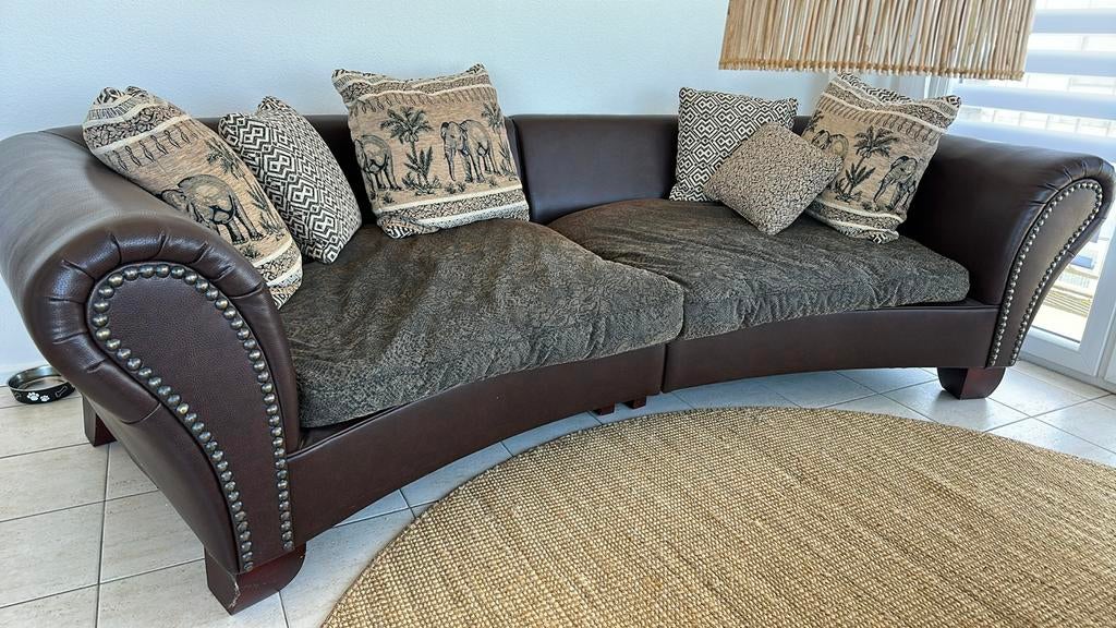Luxe unieke zetel 3-4 zit, Ophalen, 125 tot 150 cm, Leer, 250 tot 300 cm