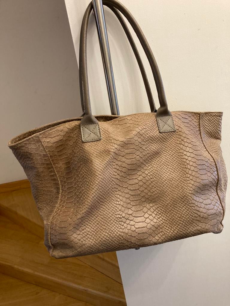 Handtas merk ZEEN bruin leder, Enlèvement ou Envoi, Utilisé, Brun, Sac à main