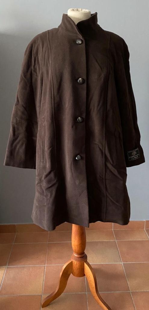Donkerbruine mantel Lebek maat 42 - NIEUW, Bruin, Verzenden, Nieuw, Maat 42/44 (L)
