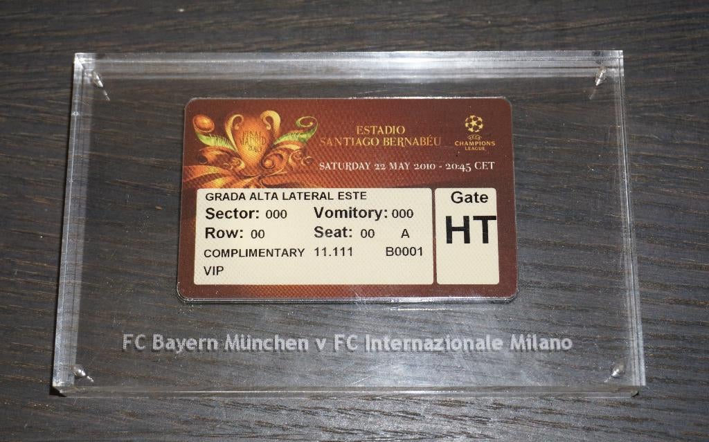 billet de football pour finale la Ligue des champions 2010, Enlèvement ou Envoi