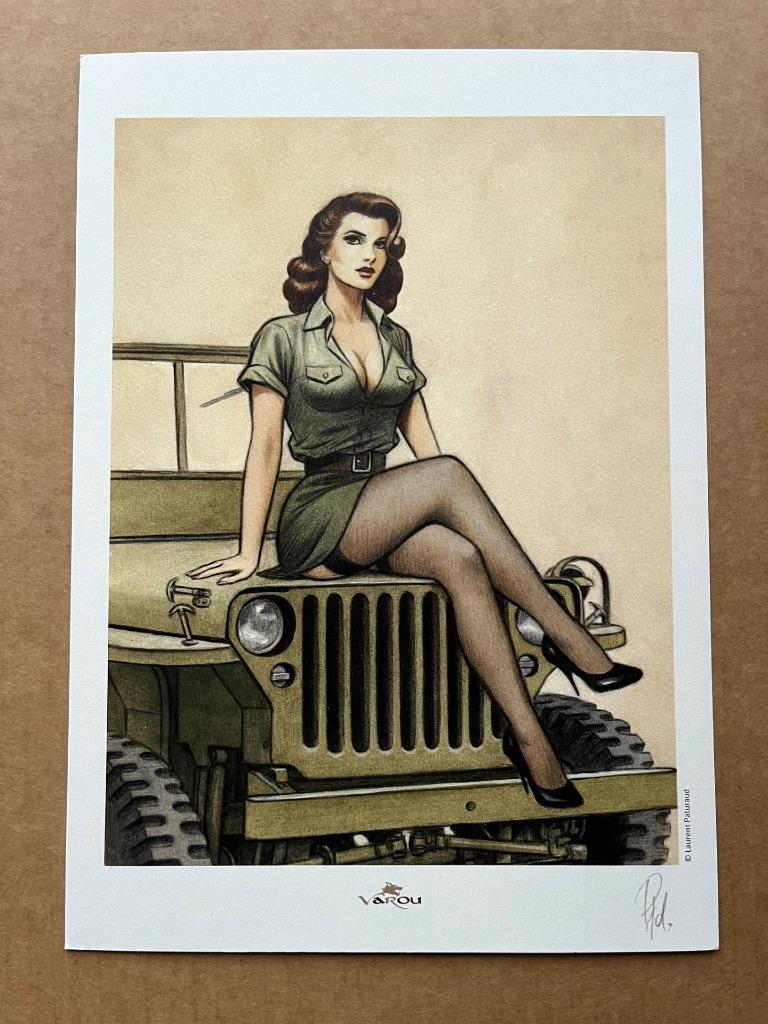 Pin-up en jeep - Ex-Libris Festival Evreux 2024 - Paturaud, Verzenden