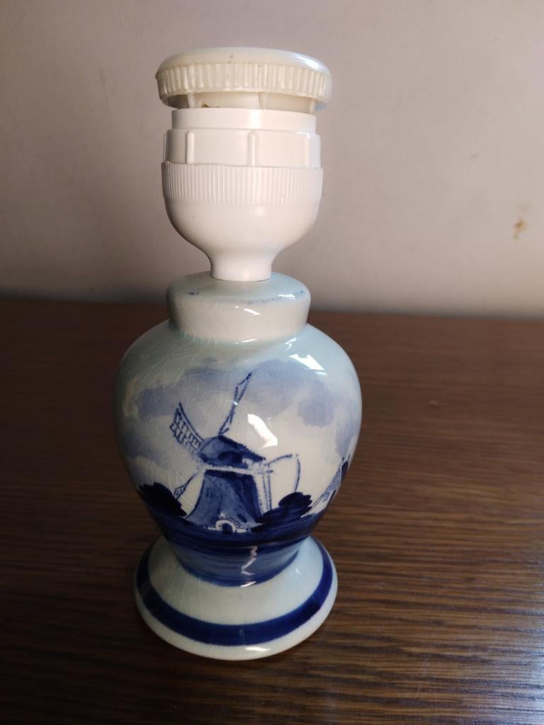 Lampje delfs blauw hoogte 14cm, Ophalen