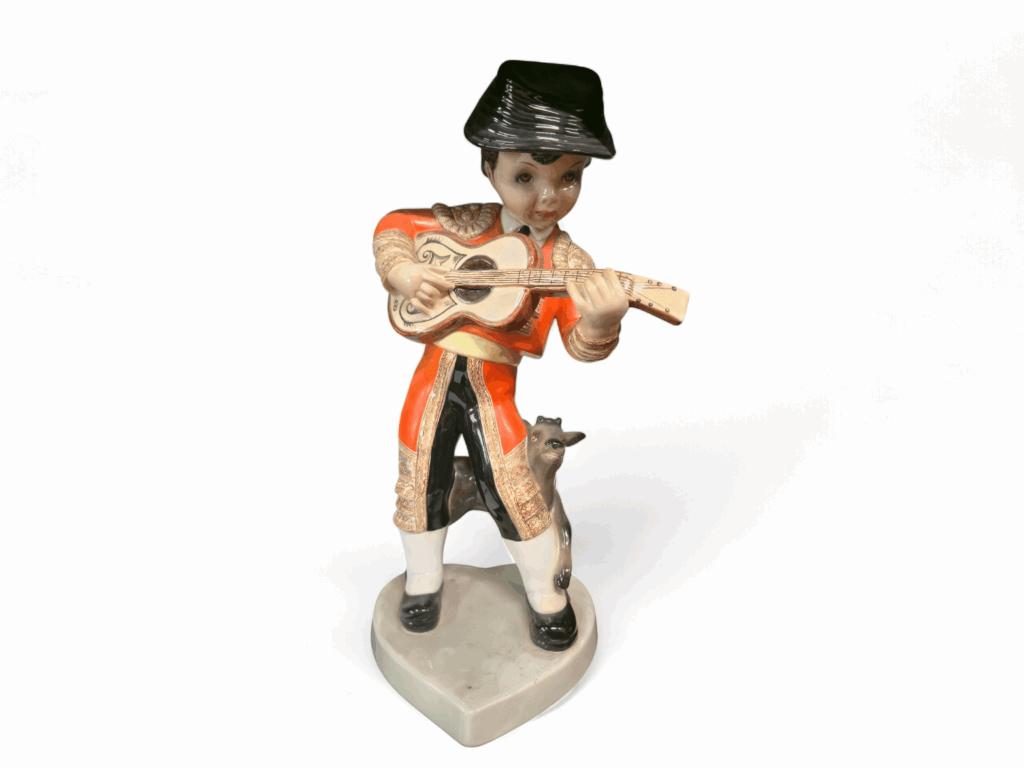 École italienne, Torero et son veau, porcelaine, Torino, Enlèvement ou Envoi