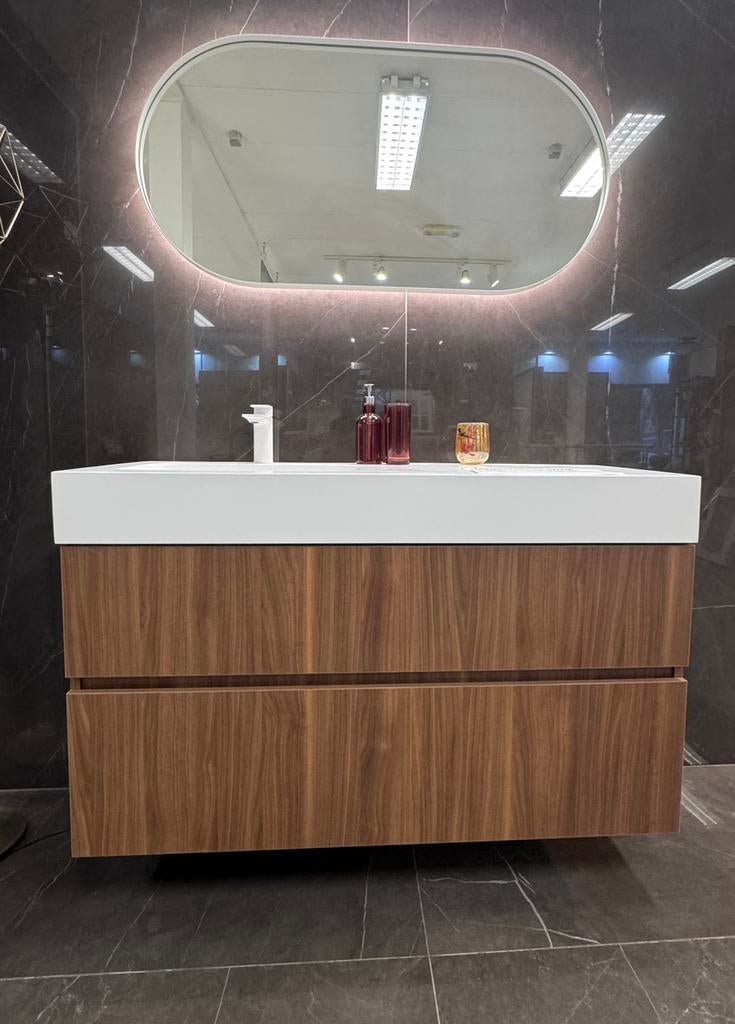 Badkamermeubelset 120x50 wallnoot kleur, Huis en Inrichting, Badkamer | Badkamermeubels, Ophalen, 100 tot 150 cm, Nieuw, Minder dan 100 cm