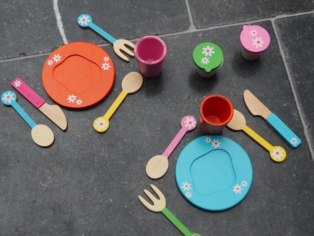 houten eetsetje, Kinderen en Baby's, Ophalen of Verzenden