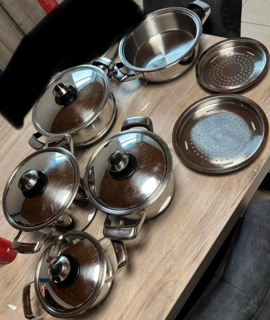 casseroles, Maison & Meubles, Cuisine | Casseroles & Poêles, Utilisé, Ensemble de casseroles, Inox, Enlèvement