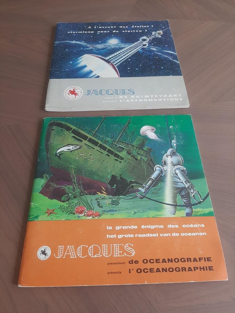 2 prentenboeken Jacques "oceanografie en de ruimtevaart", Enlèvement ou Envoi, Comme neuf, Livre d'images