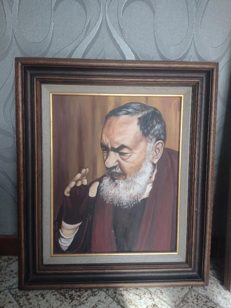schilderij 'Pater Pio', Ophalen of Verzenden
