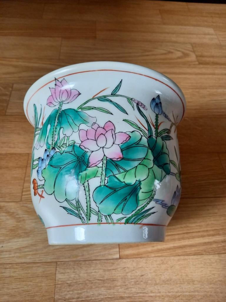 BLOEMPOT FRAAI GEDECOREERD, Ophalen of Verzenden