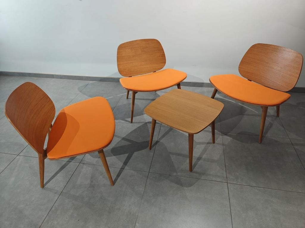 Skandiform Papa 3 stoelen en tafel,  uitstekende staat, Drie, Ophalen of Verzenden, Zo goed als nieuw, Retro,  vintage  , space AGE