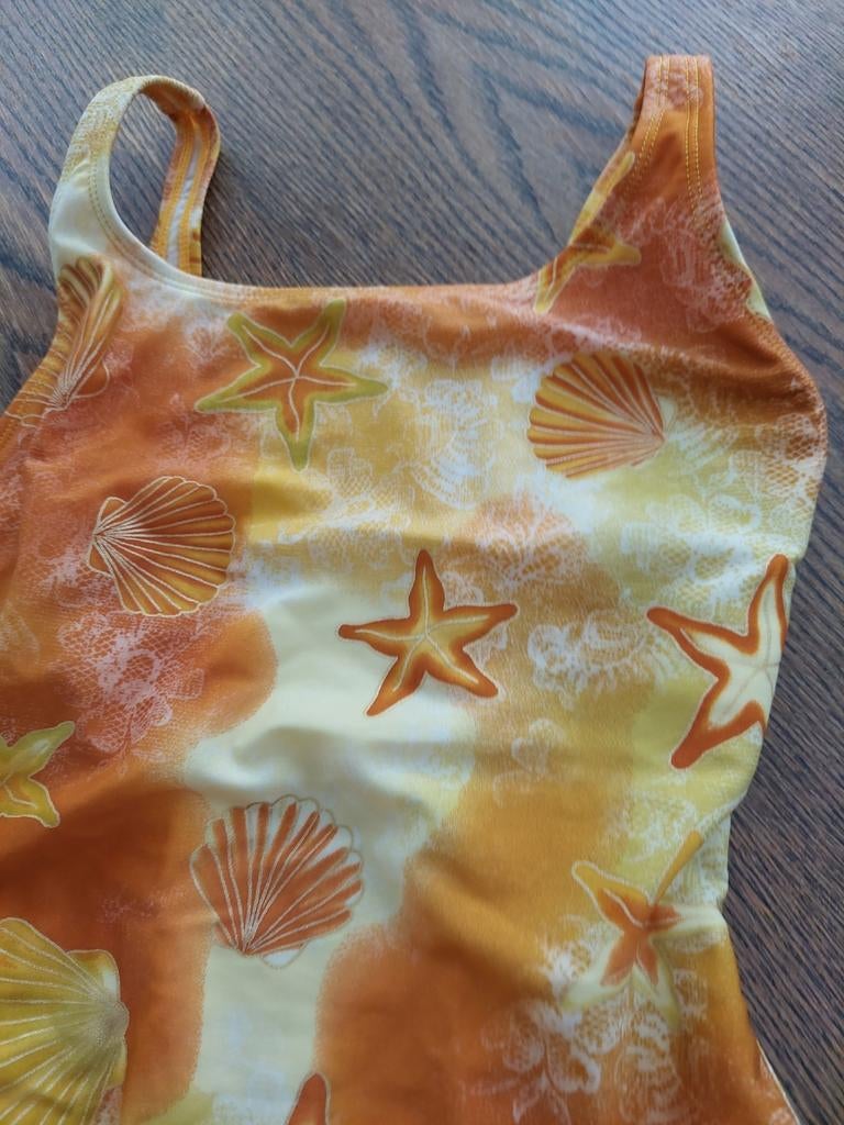 Badpak met zeesterren en schelpen large nieuw, Ophalen of Verzenden, Nieuw, Geel, Badpak